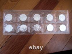 Paquet original de 10 pièces non circulées scellées RCM 1998 Feuille d'érable argentée 1 oz