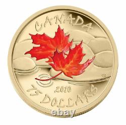 Pièce D’or 2010 Set 4 X 75 $ Maple Leafs En Couleurs Saisonnières Monnaie Royale Canadienne