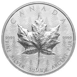 Pièce d'argent en feuille d'érable à relief ultra-élevé de 5 oz 2024 de la Monnaie royale canadienne