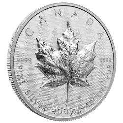 Pièce d'argent en feuille d'érable à relief ultra-élevé de 5 oz 2024 de la Monnaie royale canadienne