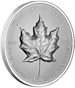 Pièce d'argent érable à feuilles d'argent 1oz.9999 pur en relief ultra élevé de 20 $ Canada 2022