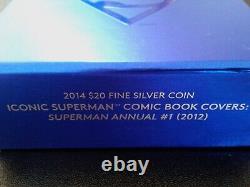 Pièce d'argent fin de 1 once Superman Annual avec certificat d'authenticité et boîte