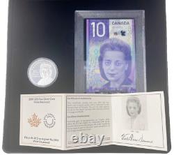 Pièce d'argent fin de 1 once de 20 dollars RCM Viola Desmond 2019 et billet de banque de 10 dollars