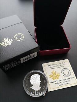 Pièce d'argent fin de 20 $ du Canada 2018 Le Loup Hurleur