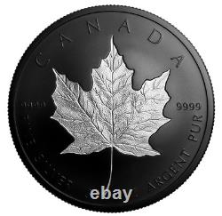 Pièce d'érable en argent pur 9999 de 3 oz plaquée rhodium incuse de 20 $ du Canada 2020