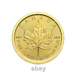 Pièce d'or feuille d'érable canadienne de 1/2 oz 2024 de la Monnaie royale canadienne