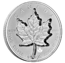 Pièce de feuille d'érable d'argent incrustée super 1 oz 2021, SML, CANADA, Privé du 25e anniversaire