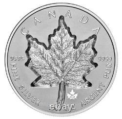 Pièce de feuille d'érable d'argent incrustée super 1 oz 2021, SML, CANADA, Privé du 25e anniversaire