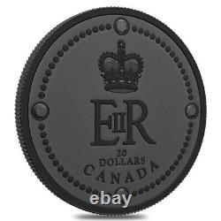Pièce de monnaie en argent mat preuve de 1 once avec le sceau royal de la Reine Elizabeth II du Canada en 2022