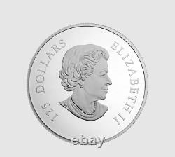 Pièce de monnaie en argent pur de 125 $ de 2015 avec un cougar grondant de la Monnaie royale canadienne.