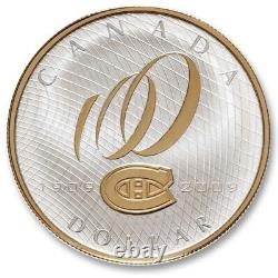Pièce de monnaie en argent sterling 2009 Canada RCM 100e anniversaire des Canadiens de Montréal en épreuve de qualité