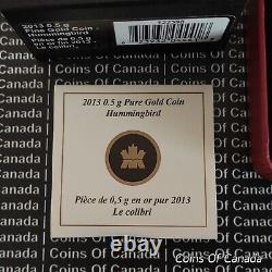 Pièce de monnaie en or fin 25 cents du Canada 2013 Colibri #monnaieducanada