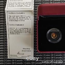 Pièce de monnaie en or fin 25 cents du Canada 2013 Colibri #monnaieducanada