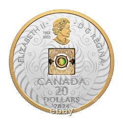 Pièce de monnaie royale canadienne en argent de 2/3 oz 2024 Dancing Ammolite Elements of Nature Air