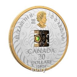 Pièce de monnaie royale canadienne en argent de 2/3 oz 2024 Dancing Ammolite Elements of Nature Air