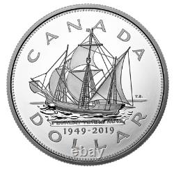 Pièce en argent pur de 5 oz de 2019 70e anniversaire de l'adhésion de Terre-Neuve au Canada RCM