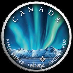 Polarlichter 2020 Feuille D’érable 1 Oz Silber Nothern Lights Jasper National Park