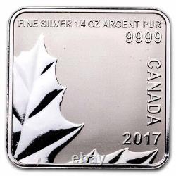 Quatuor de feuilles d'érable en argent 1 oz du Canada 2017 (qualité inférieure) SKU#287190
