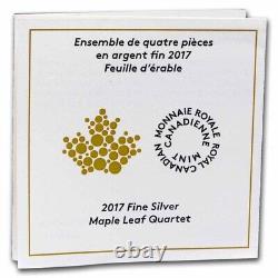 Quatuor de feuilles d'érable en argent 1 oz du Canada 2017 (qualité inférieure) SKU#287190