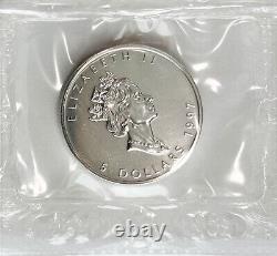 Rare! 1997 5 $ 1 oz. Feuille d'érable en argent pur 9999