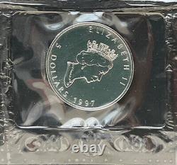 Rare! 1997 5 $ 1 oz. Feuille d'érable en argent pur 9999