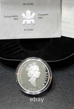 Rare Mintage Limité 2001 Train D'hologramme De Transport Scotia 1 Oz Silver Coin