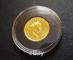 Rcm Or Fin 1/10 Oz Coin 1999 Canada Feuille D'érable 20 Ans Anniversaire Privé