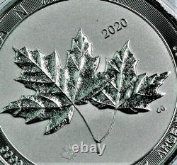 Scarce 2020 2 Oz. 9999 Pièce De Monnaie Canadian Twin Maple Leaf Bu En Capsule