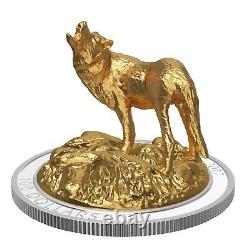 Sculpture De Loup Animaux Canadiens Majestueux 2017 Canada 10 Oz Pièce D'argent Pur Mrc