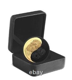 Série de pièces de monnaie en argent de 1 oz Canada 2022 The Sea Otter Black Rhodium et Gold OGP Nouvelle.