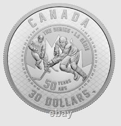 Série du Sommet de hockey Canada URSS 1972 - Pièce de 2 onces en argent pur à 99,99 %, de 30 $, de 2022