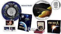 Star Trek Entreprise Silver Coin + 50e Anniversaire Entreprise Coin & Stamp Set