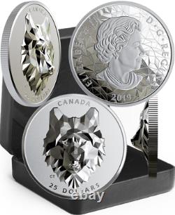 Tête D'animal À Facettes Multiples De Loup 2019 25 $ 1oz Silver Proof Coin Canada