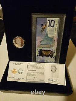 VIOLA DESMOND 2019 Pièce d'argent RCM 1 oz 0.9999 avec un billet de banque de 10 $