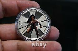 Wonder Woman 2016 10 $ Colorisé Royal Canadian Silver Coin DC Comics 1/2 Oz